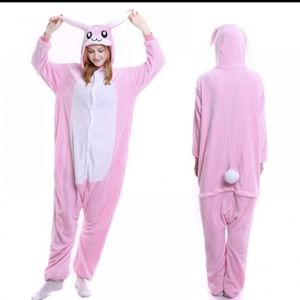 Pink Bunny Adult Animal Onesie | M